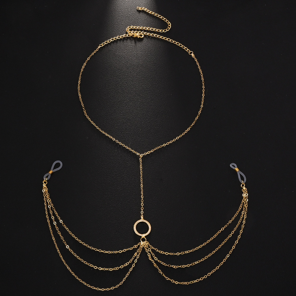 Diamond round sexy chest necklace