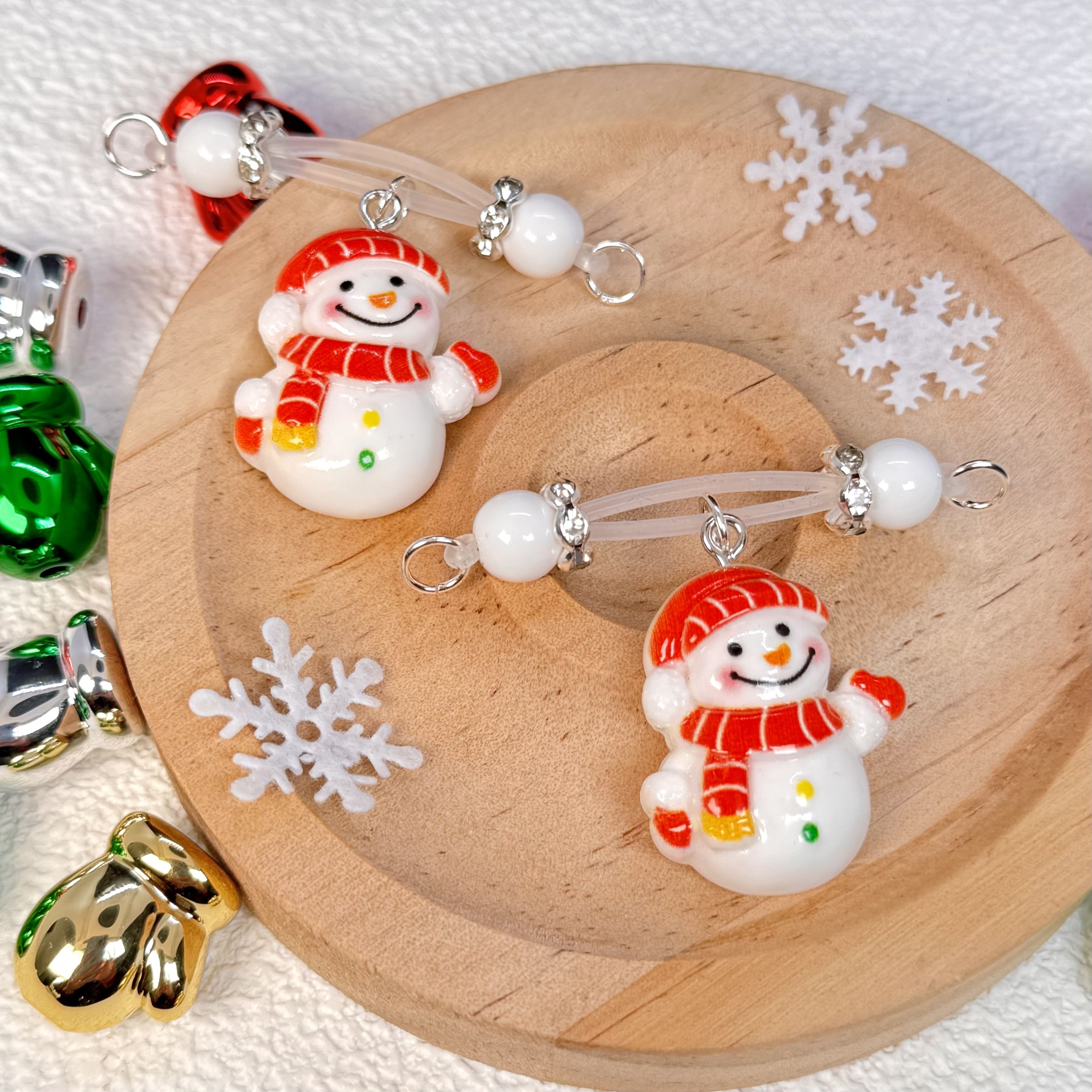 Pearl & Resin Snowman Dangle