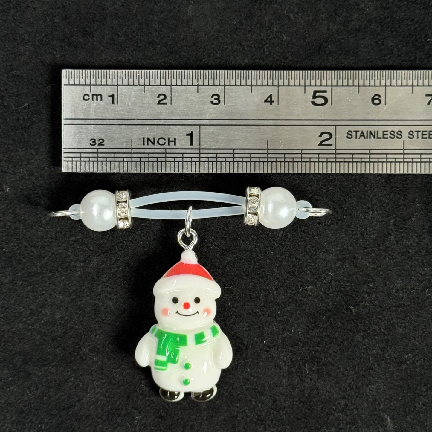 Glacial Blue Snowman Charm Clamps