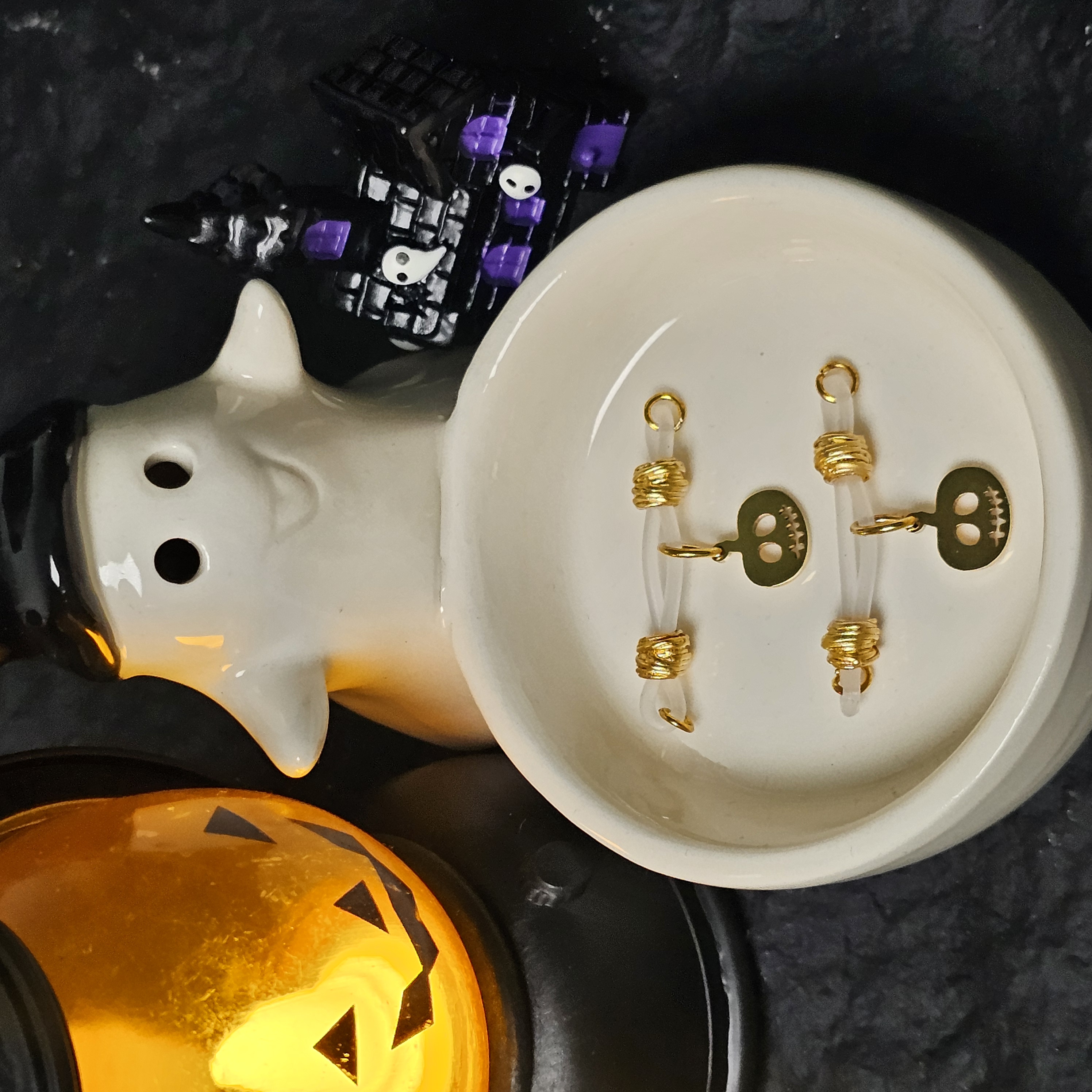 Halloween gold-plated ghost pendant
