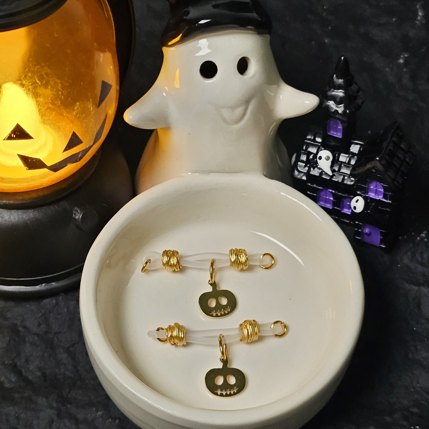 Halloween gold-plated ghost pendant