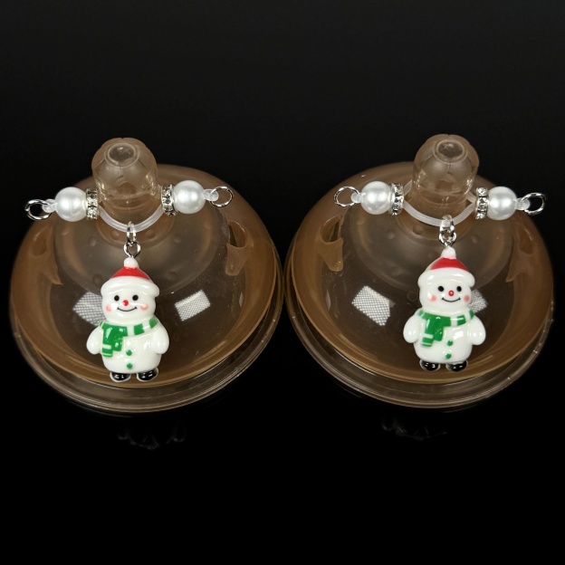 Glacial Blue Snowman Charm Clamps