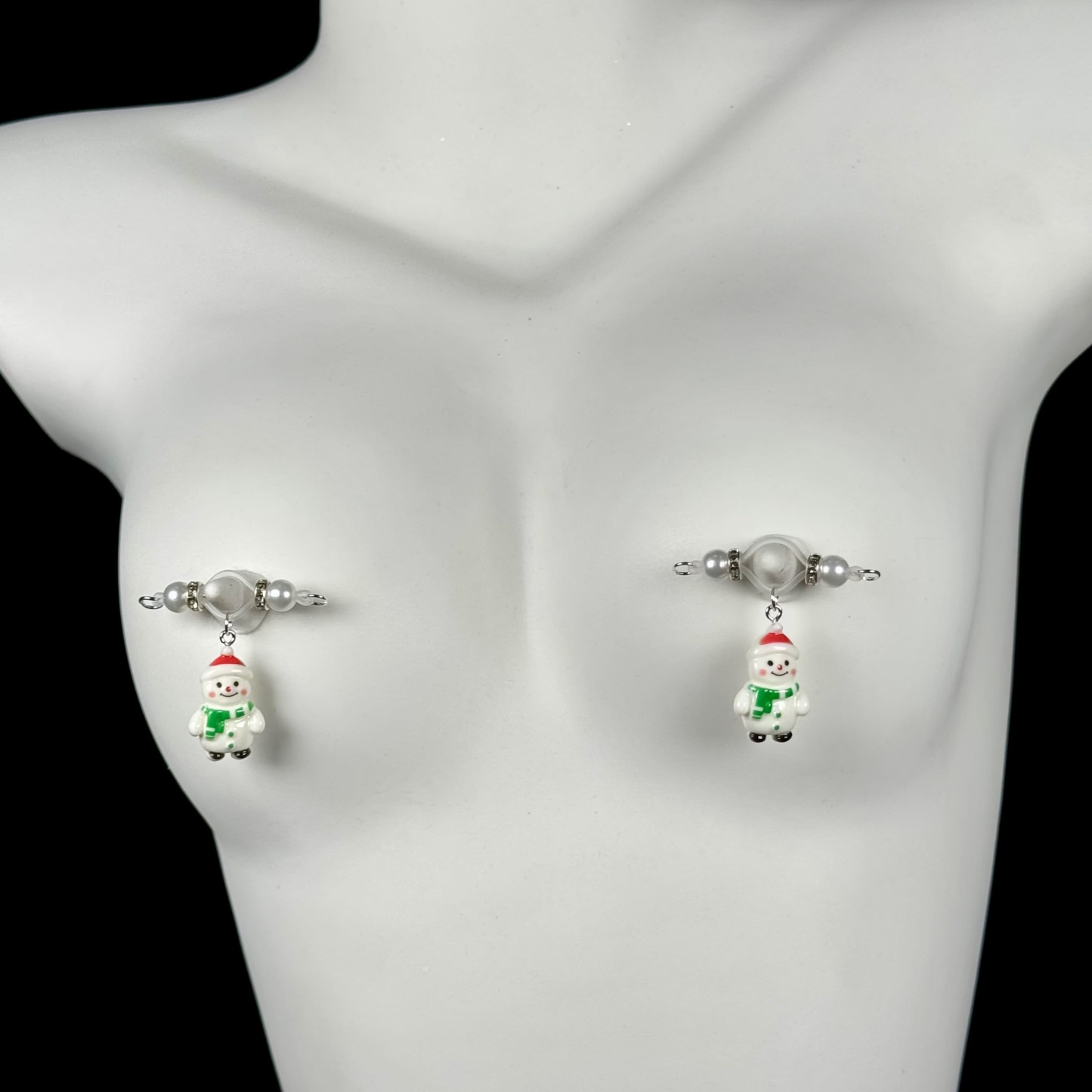 Glacial Blue Snowman Charm Clamps