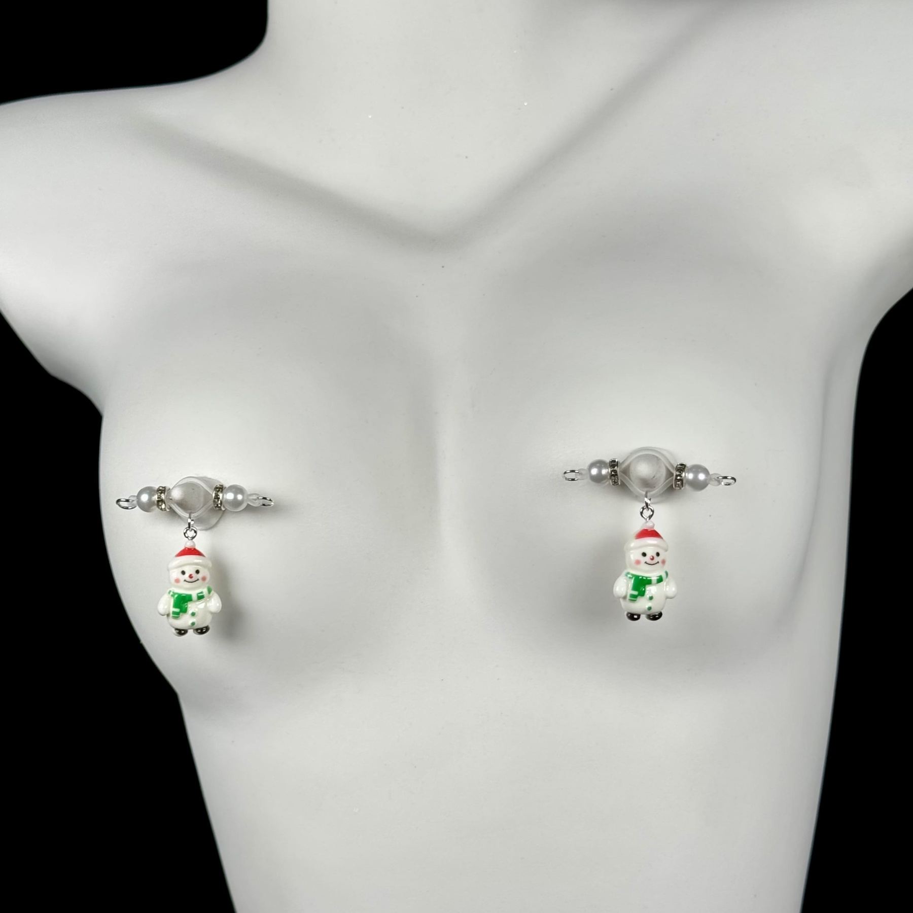 Glacial Blue Snowman Charm Clamps