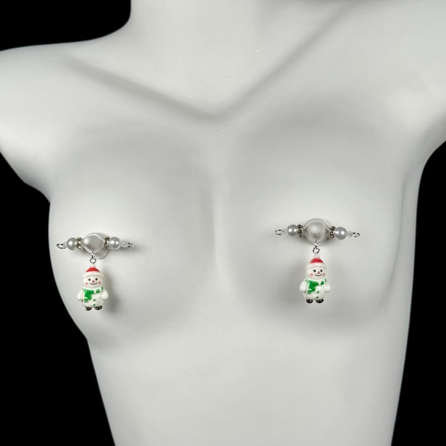 Glacial Blue Snowman Charm Clamps