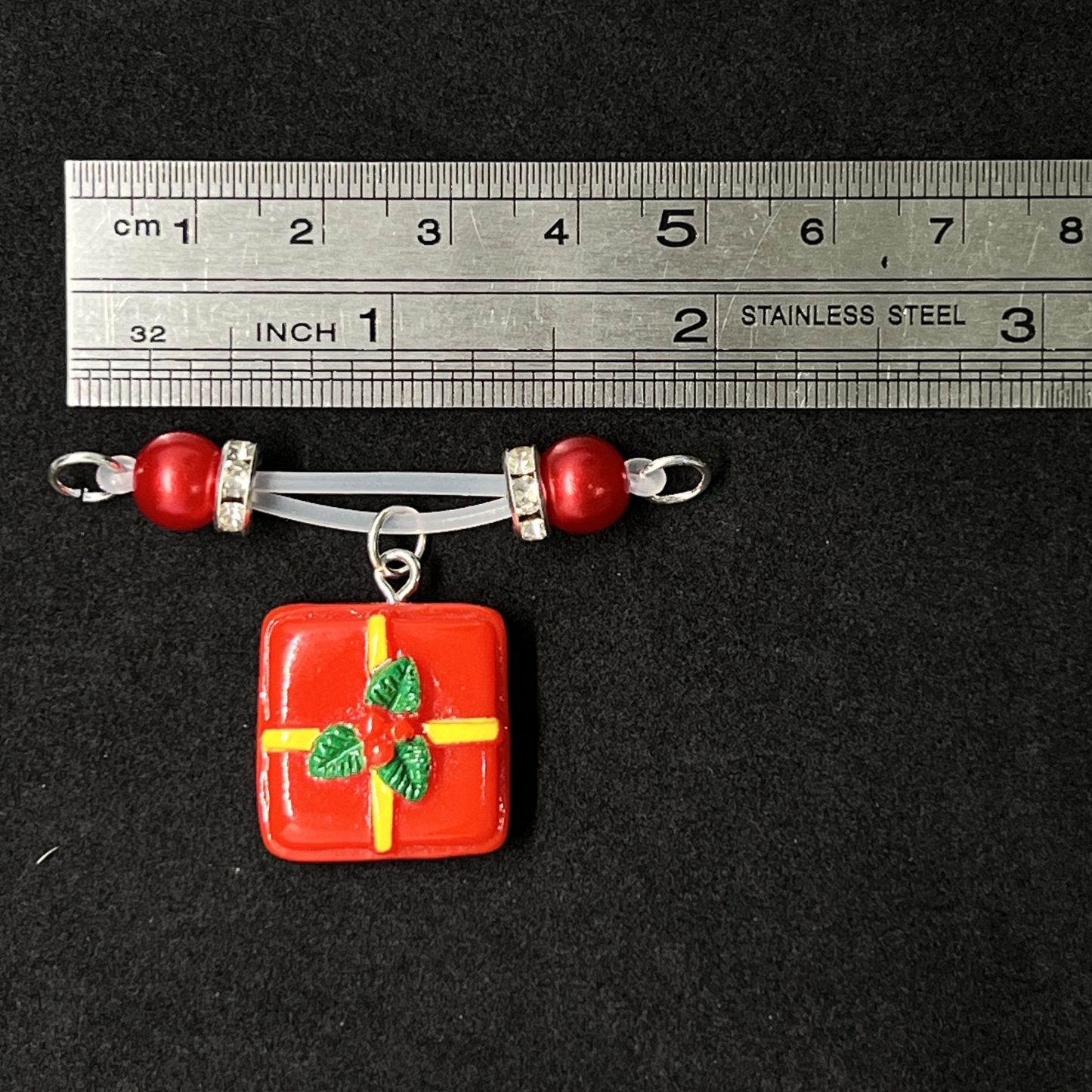 Festive Red Present Pearl Nipple Clips