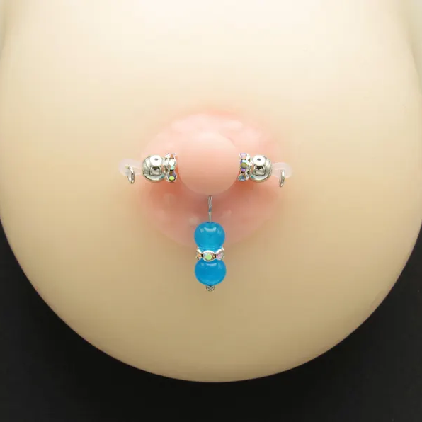  Colorful Barbell Charm  Nipple Rings