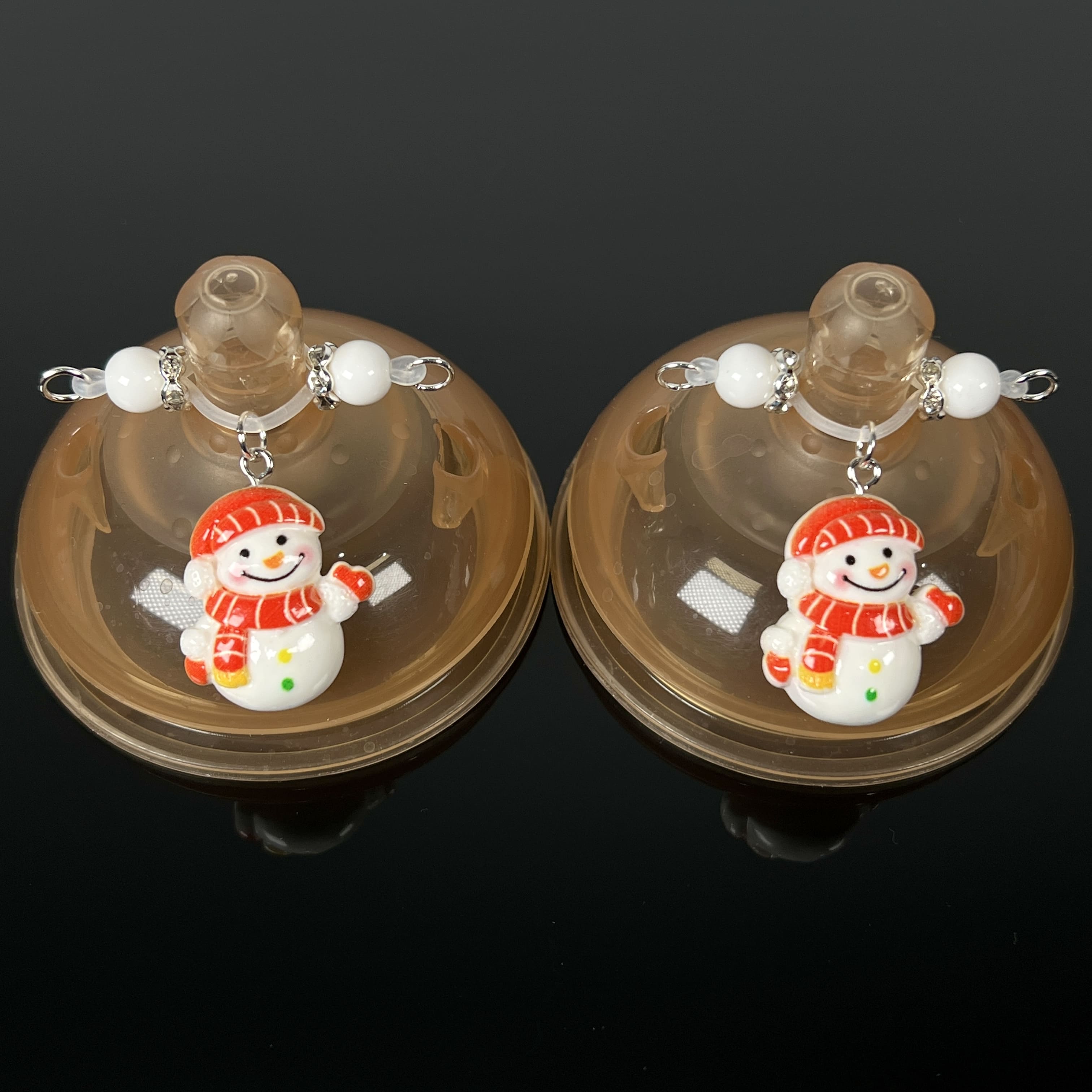 Pearl & Resin Snowman Dangle