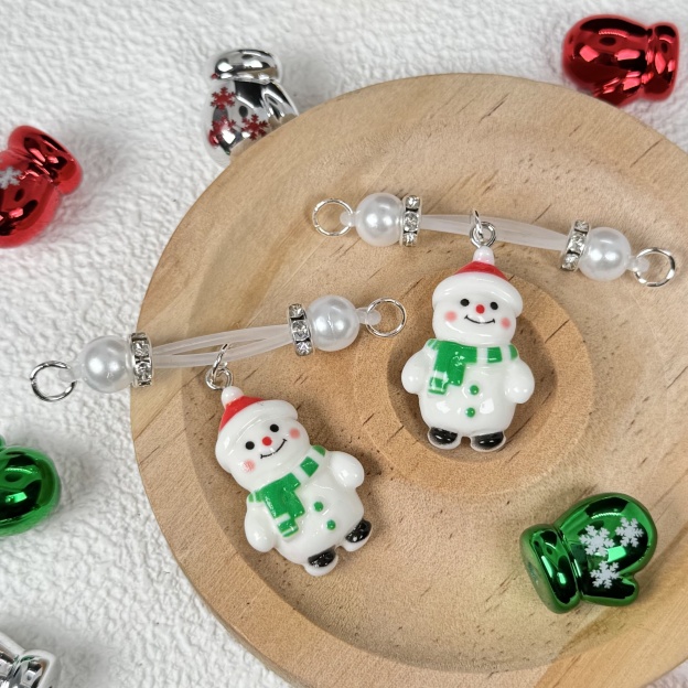 Glacial Blue Snowman Charm Clamps