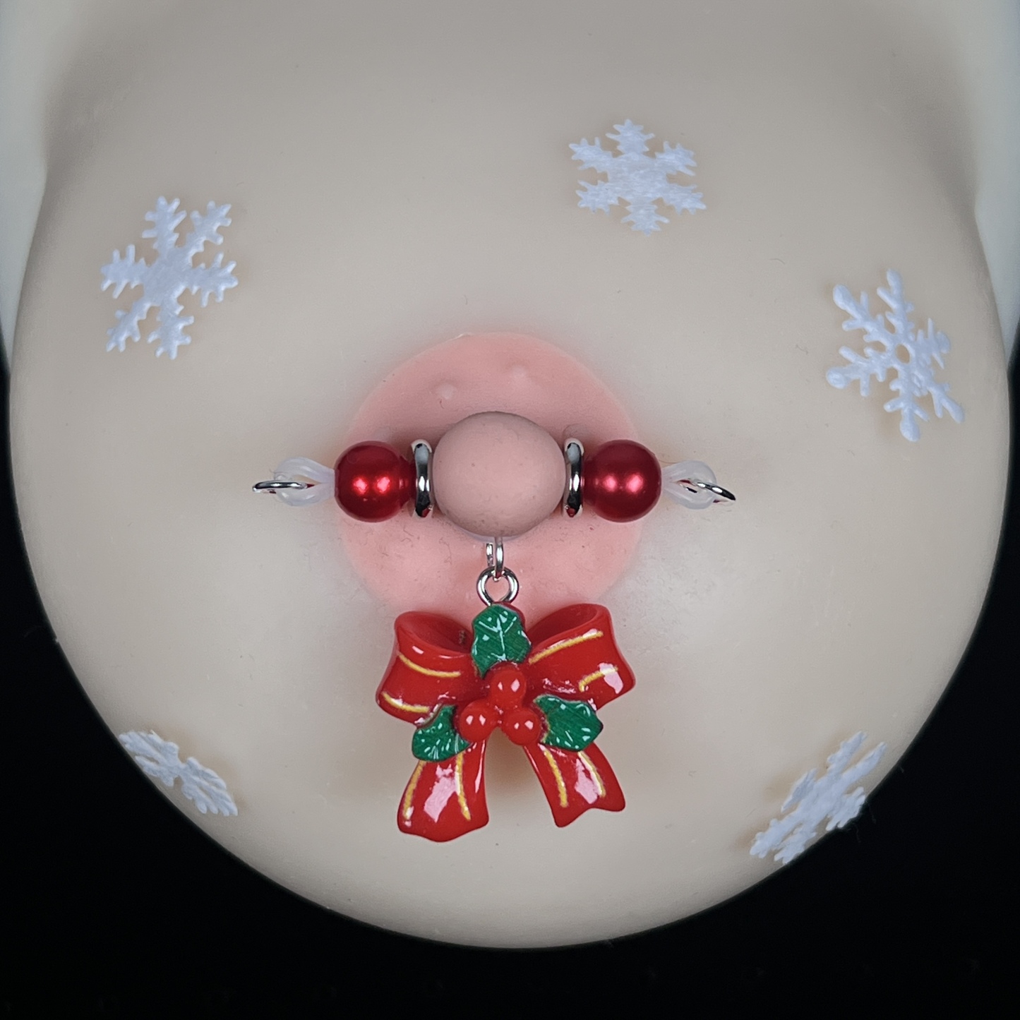 Red Kiss Bow Charm Clips