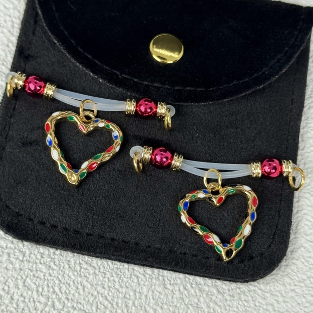 Holiday Bead Heart Clamps