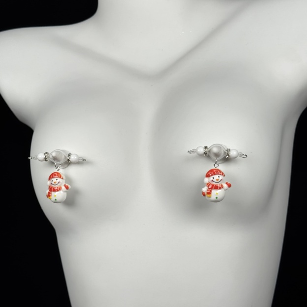 Pearl & Resin Snowman Dangle