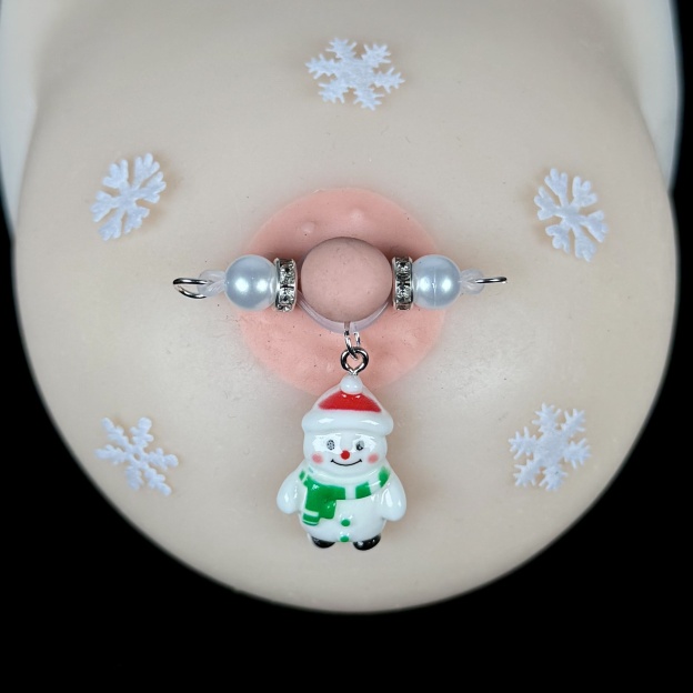 Glacial Blue Snowman Charm Clamps