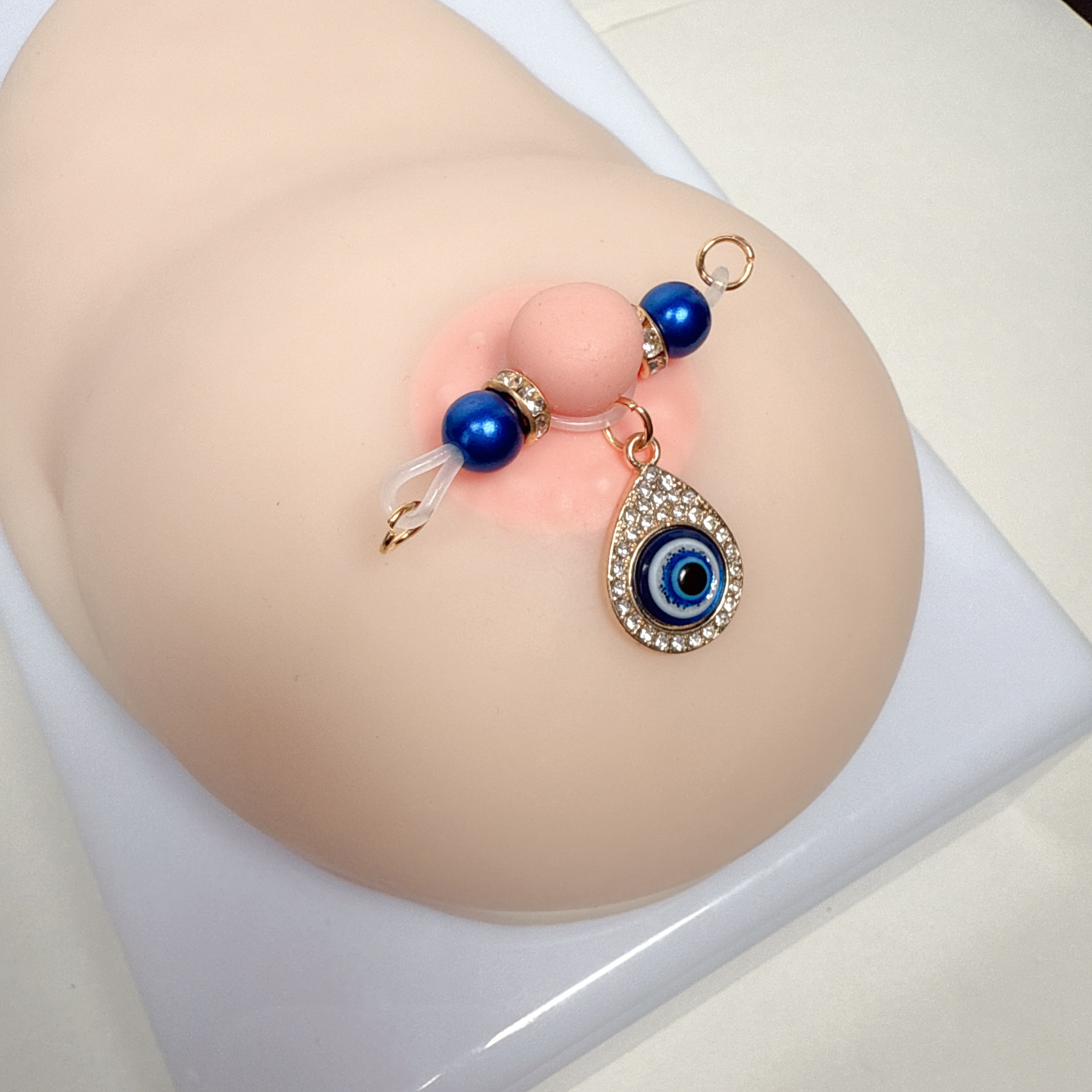 Piercing-free nipple jewelry - Ocean Heart