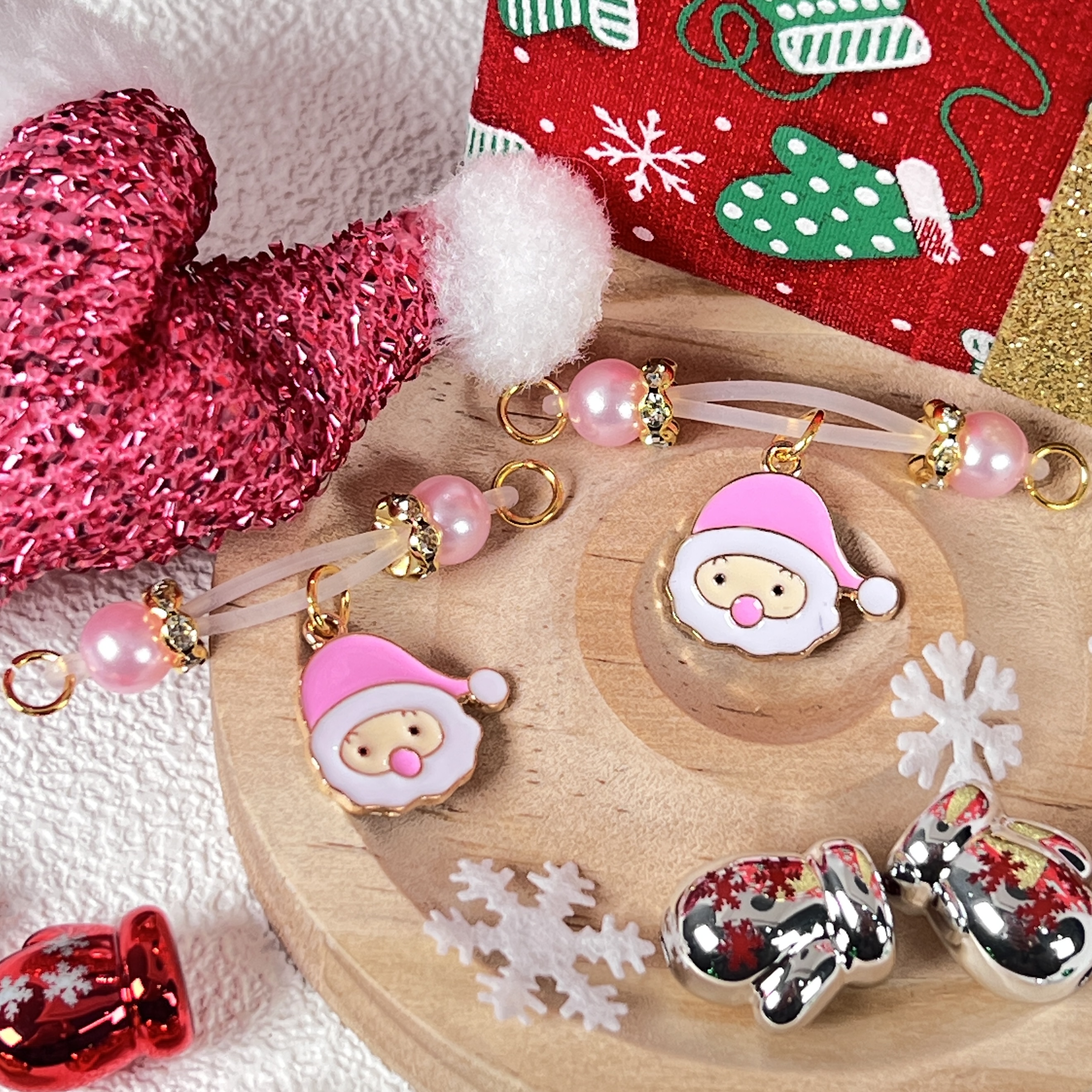 Pink Santa Tease Clips