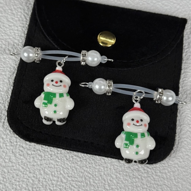 Glacial Blue Snowman Charm Clamps