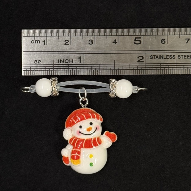 Pearl & Resin Snowman Dangle