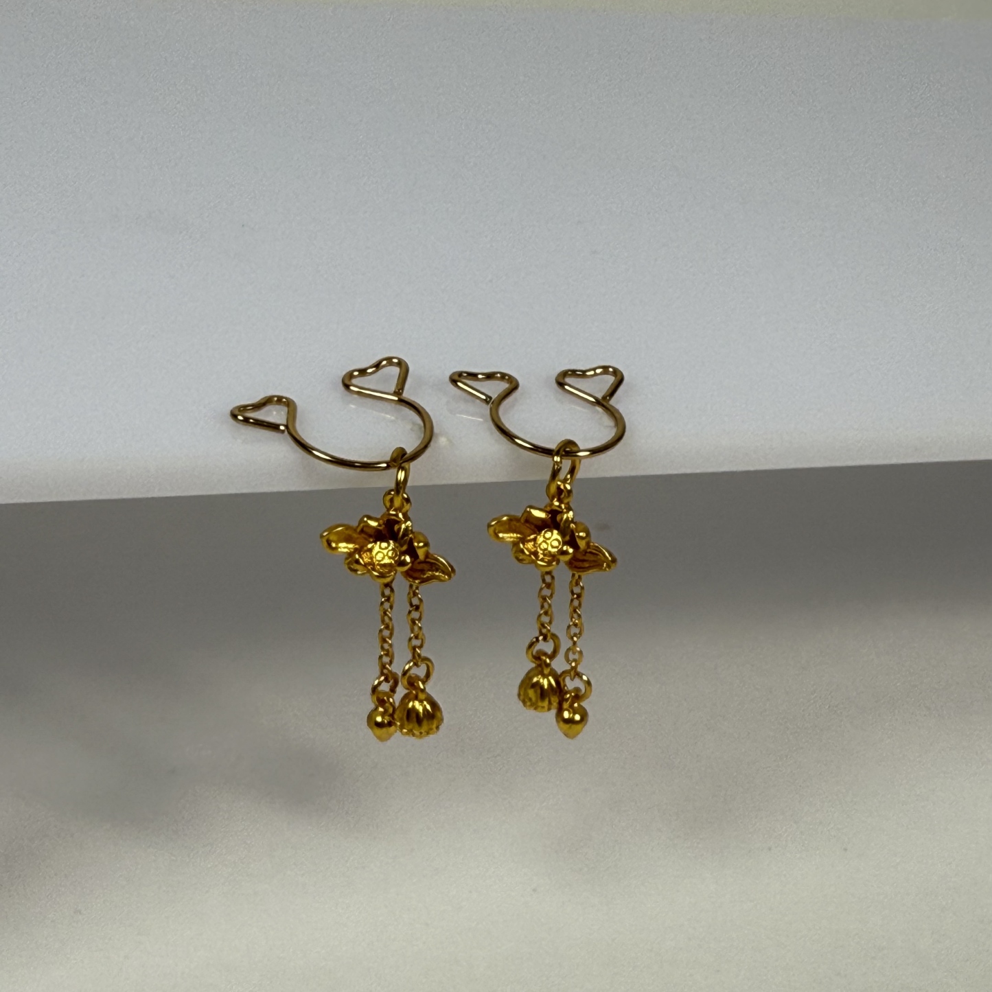 No-drill adjustable - K gold flower petals