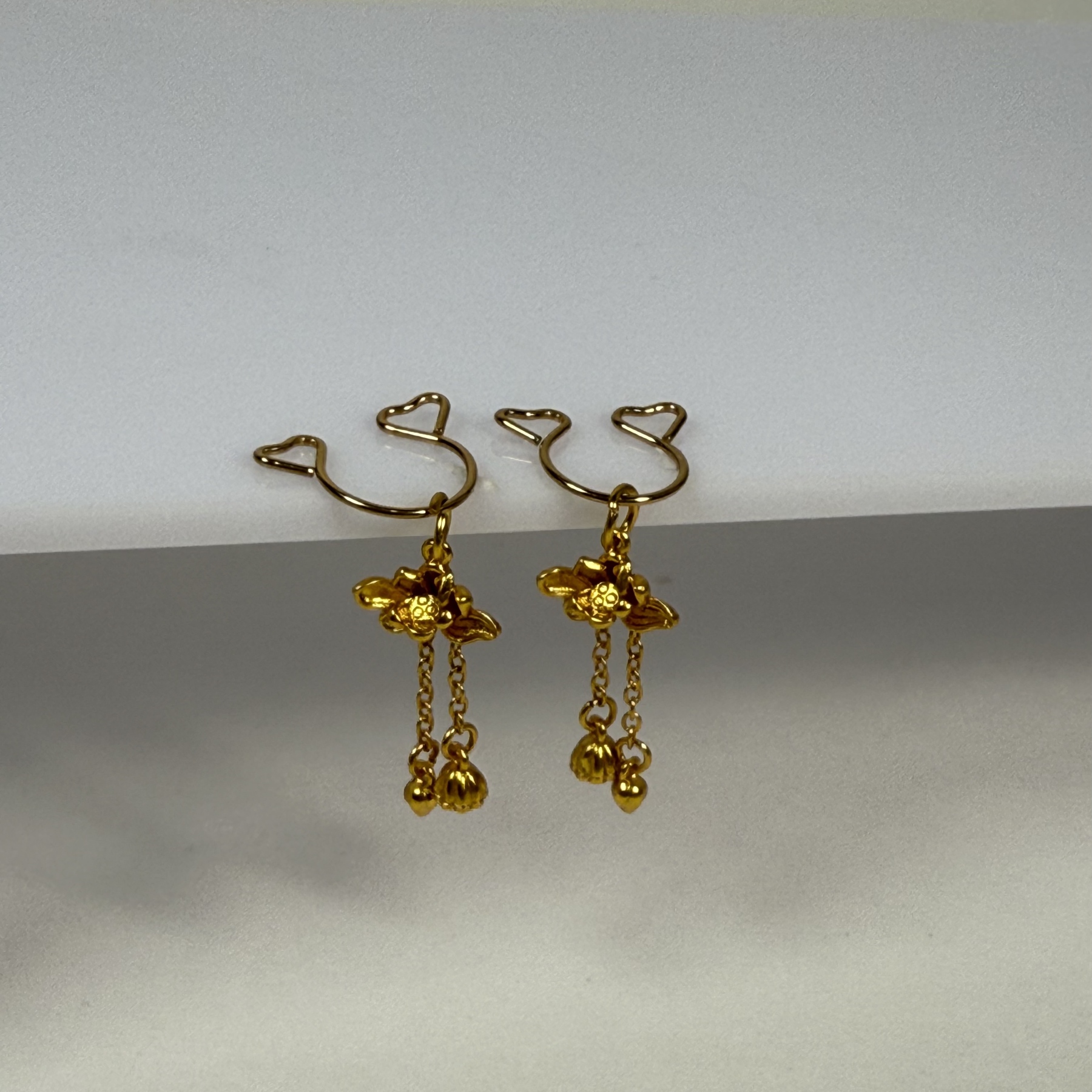 No-drill adjustable - K gold flower petals