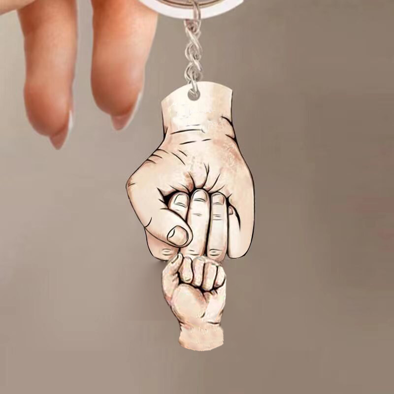 Family Gift Father and Son Fist Keychain-Thyye