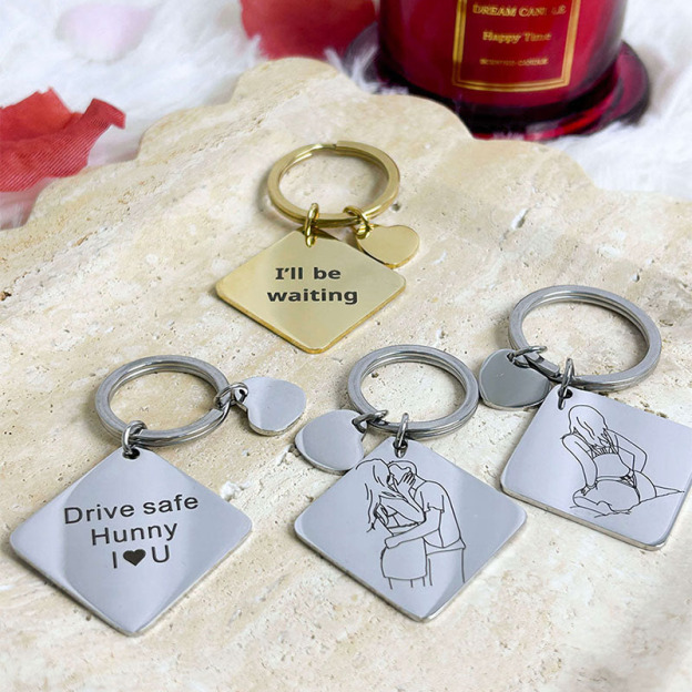 Personalized Outlined Photo Keychain-Thyye