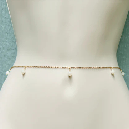 Pearl and moonlight-inspired waist chain