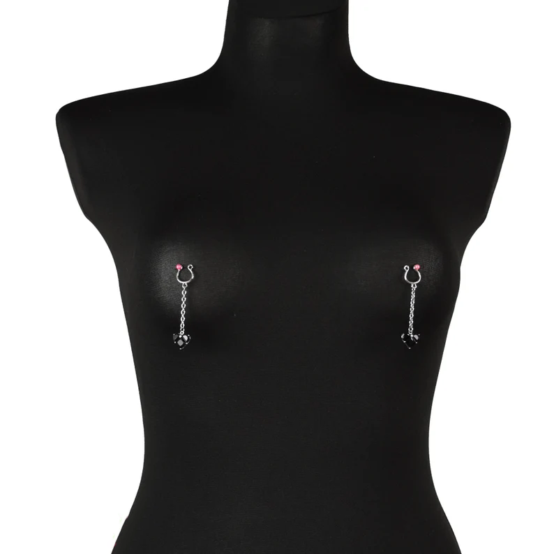 Fake nipples rings with heart