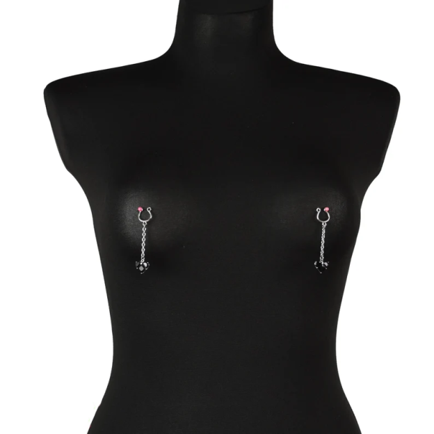 Fake nipples rings with heart