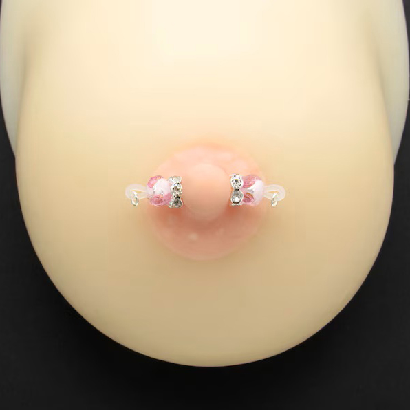 Rose  Faceted Nipple Rings