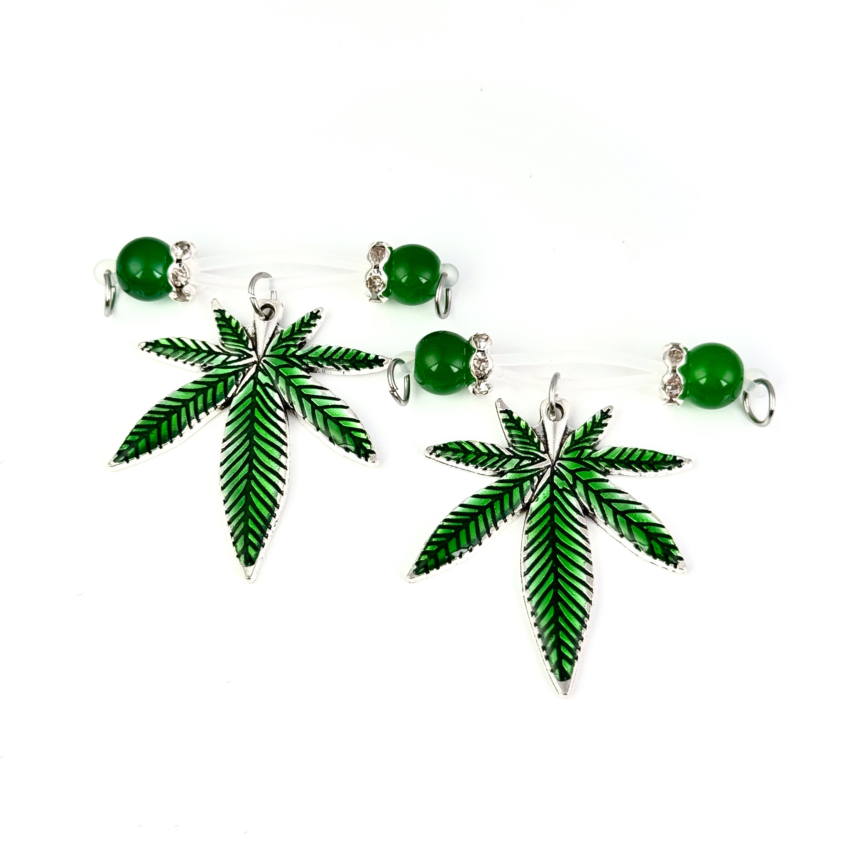 Green Leaf Faux Belly Button Ring