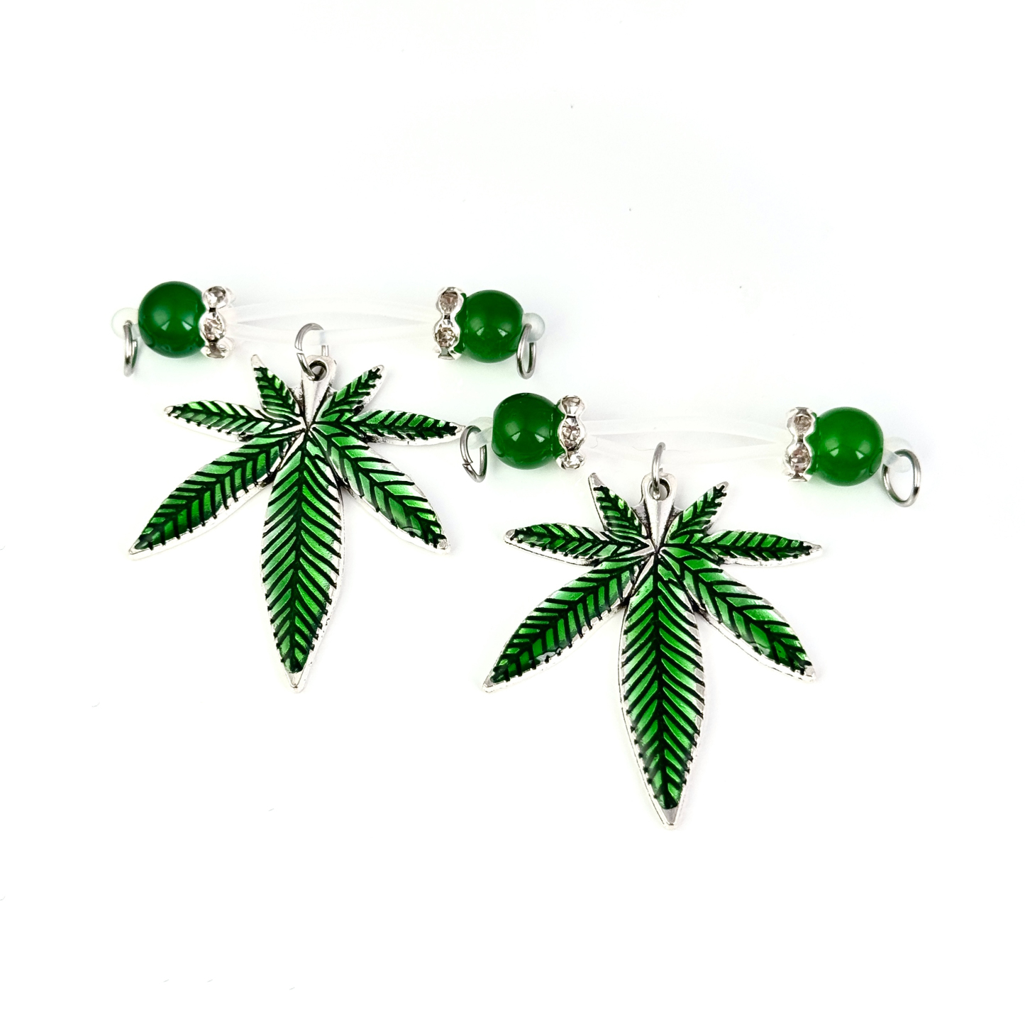 Green Leaf Faux Belly Button Ring