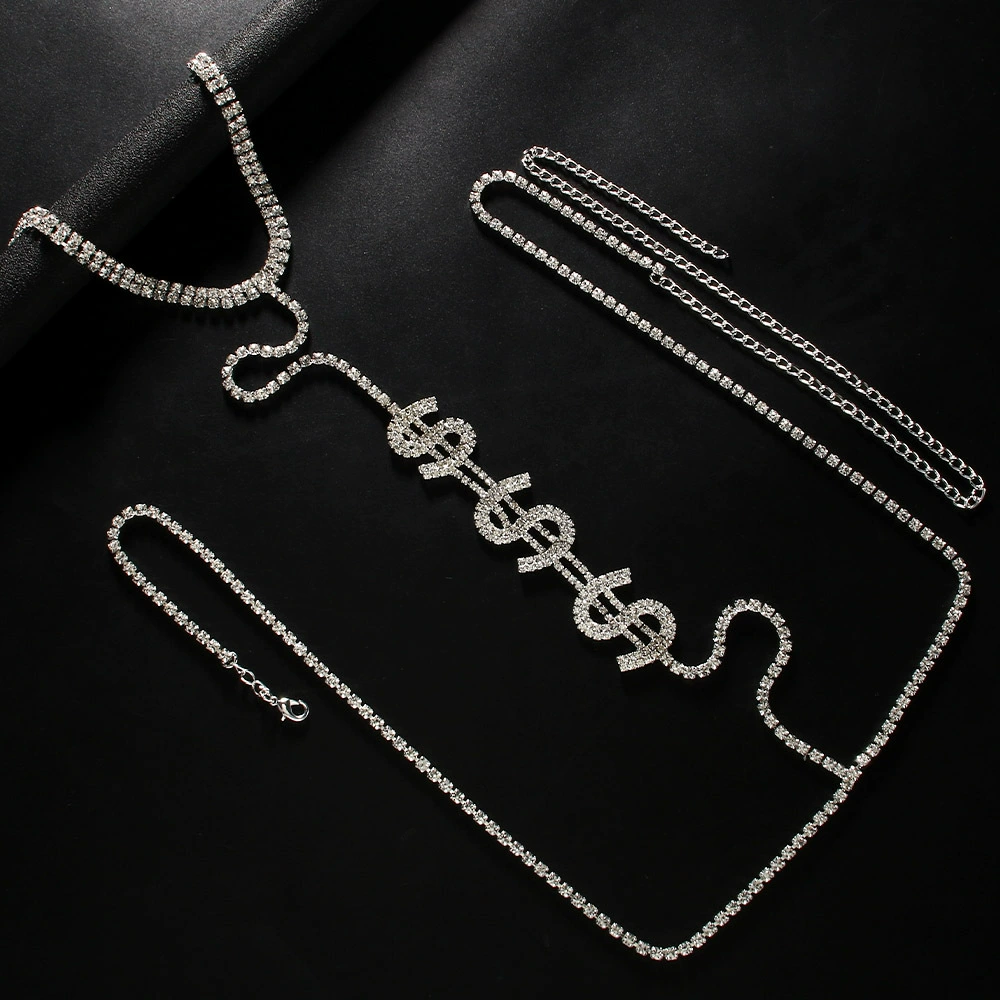 Sexy letter-design chest chain