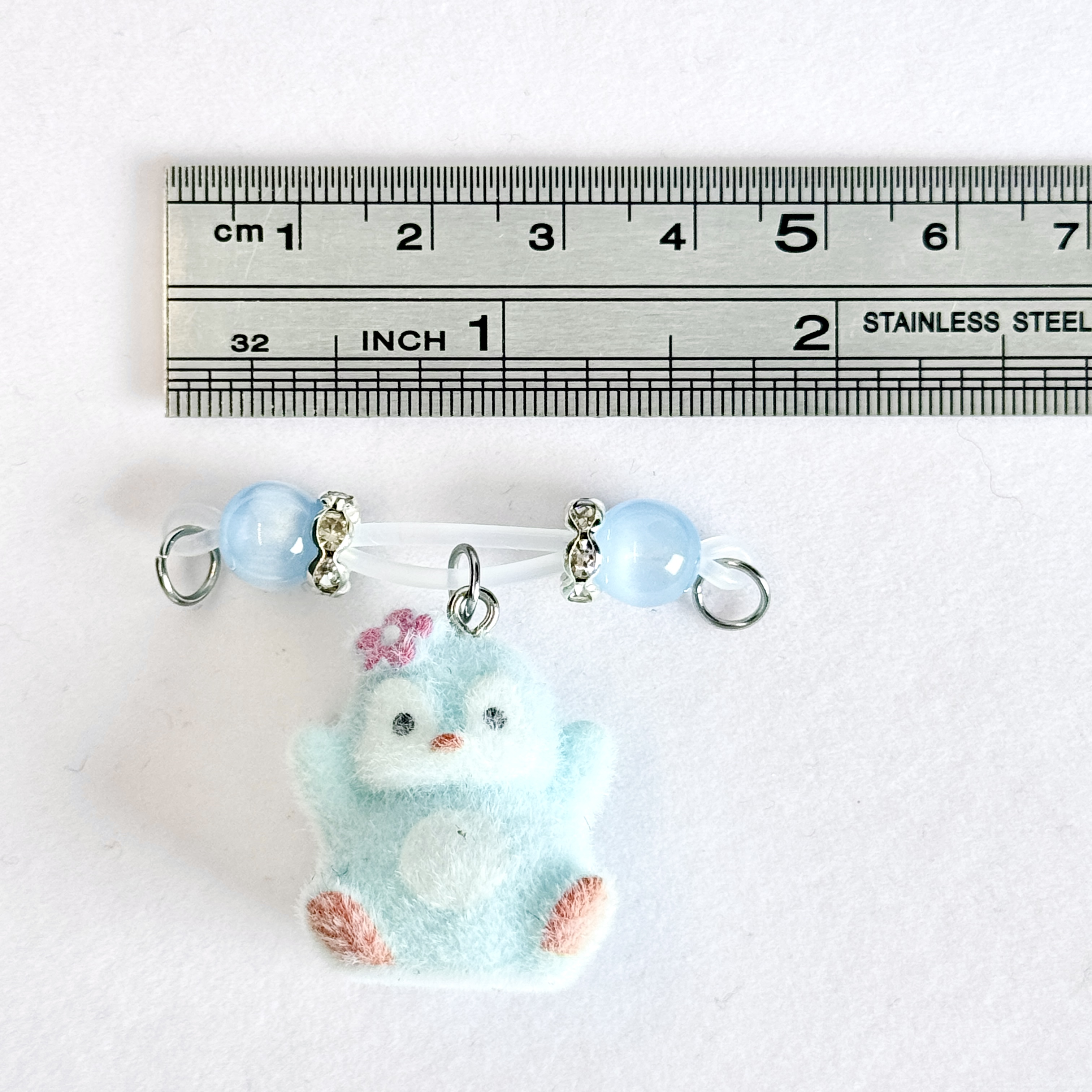 Blue Fluffy Chick Faux Nipple Ring