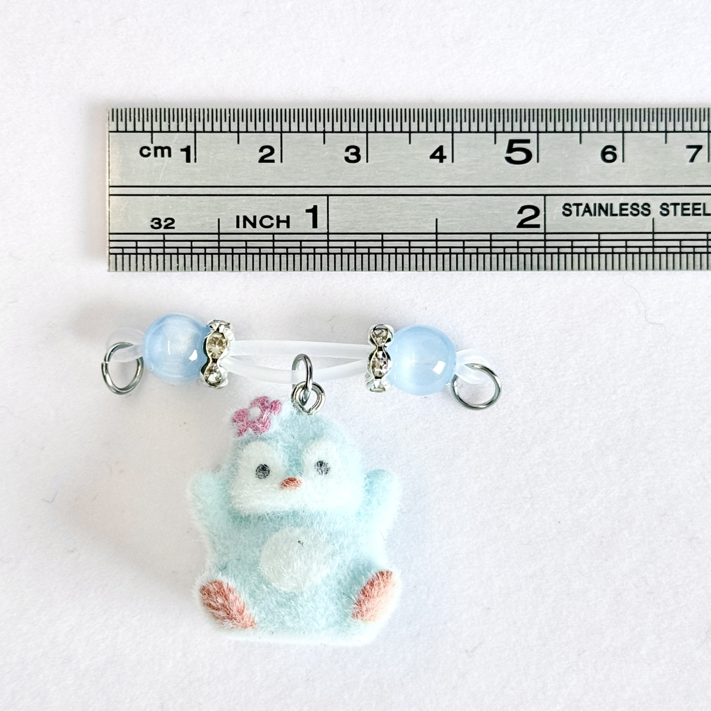 Blue Fluffy Chick Faux Nipple Ring