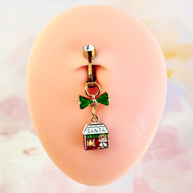 Christmas Cottage Adjustable Navel Clip
