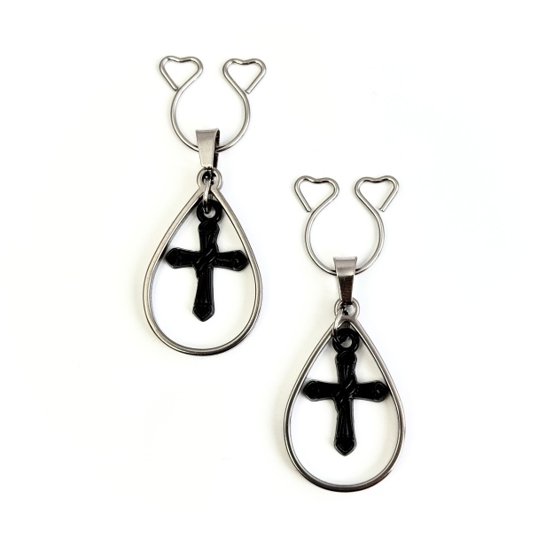 Spooky Black Cross Halloween Ring