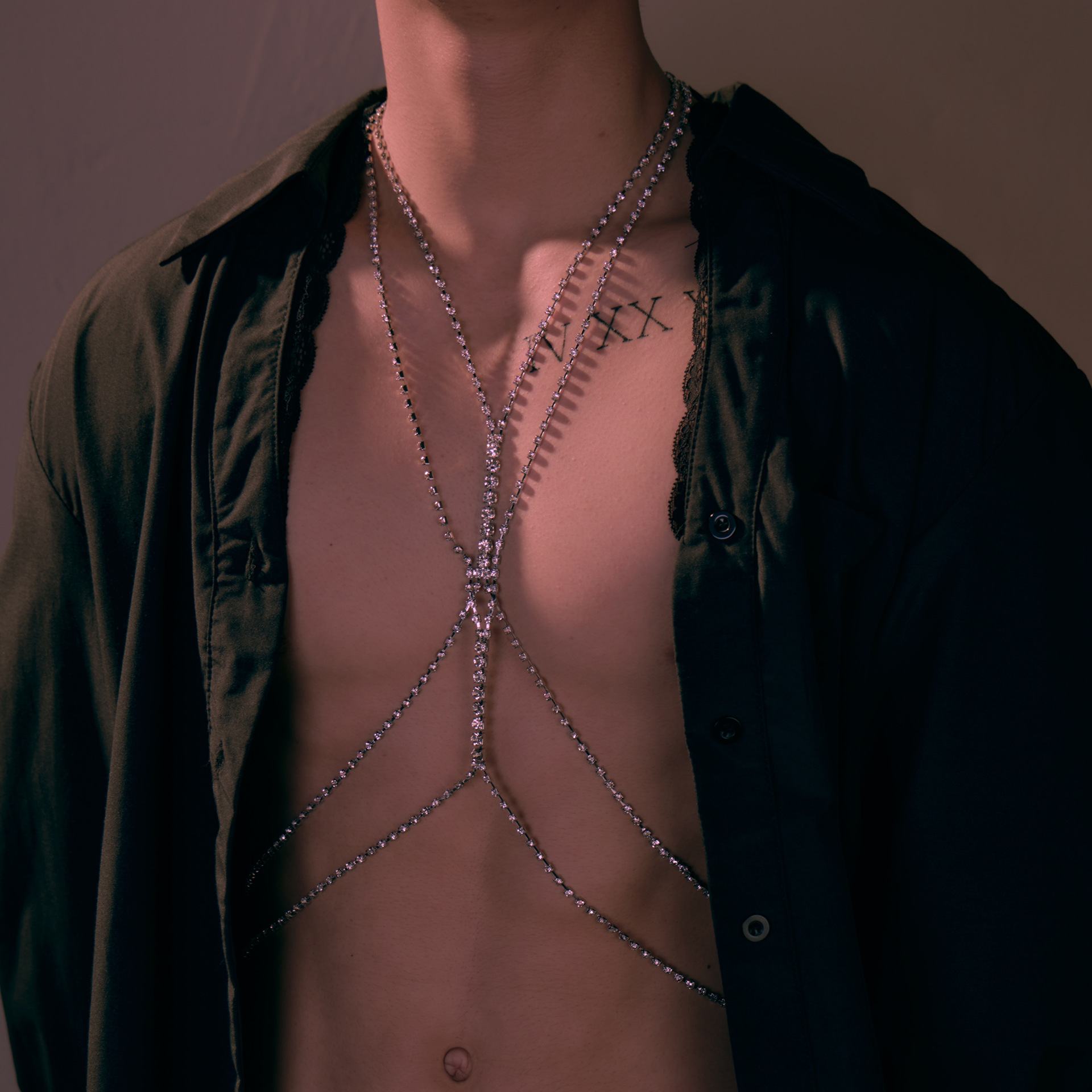 Men's Multi-Layer Tassel Chest Chain
