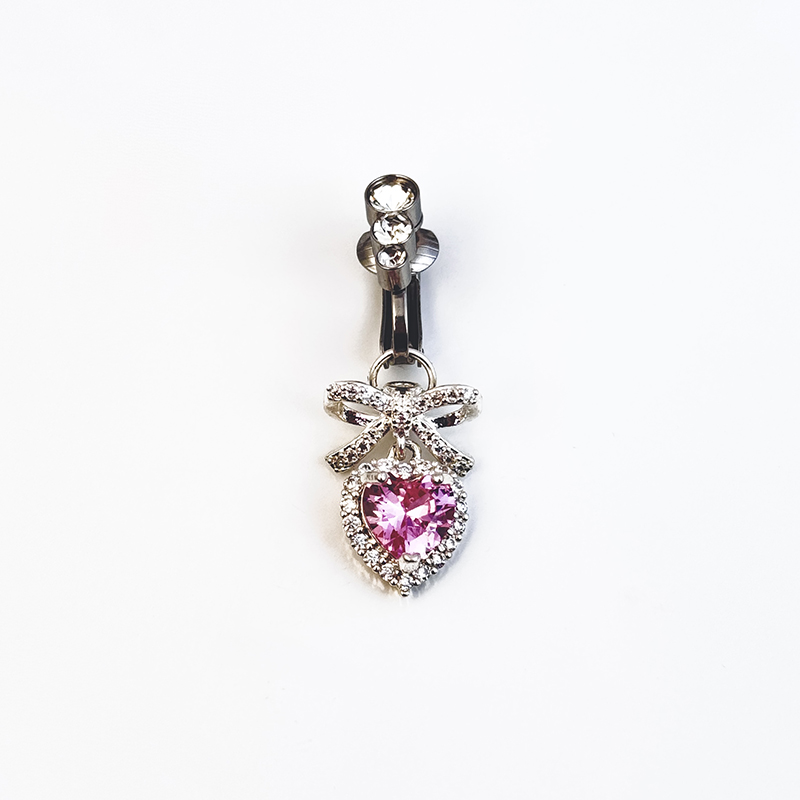Amethyst Butterfly Heart Belly Clip