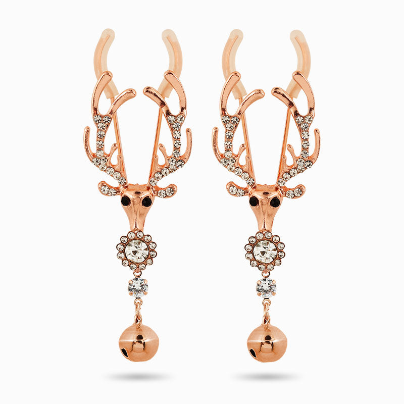 Deer head bell adjustable nipple clamp (one pair)-Thyye