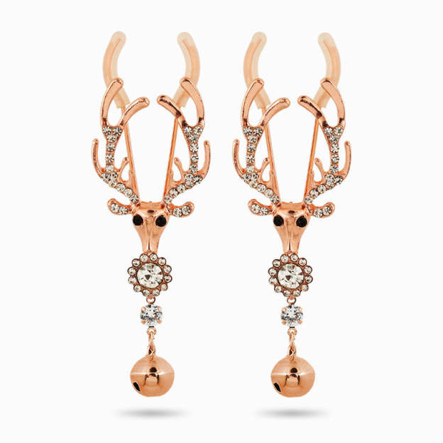 Deer head bell adjustable nipple clamp (one pair)-Thyye