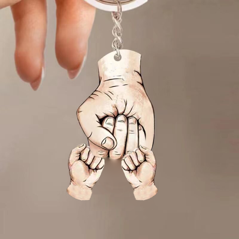 Family Gift Father and Son Fist Keychain-Thyye