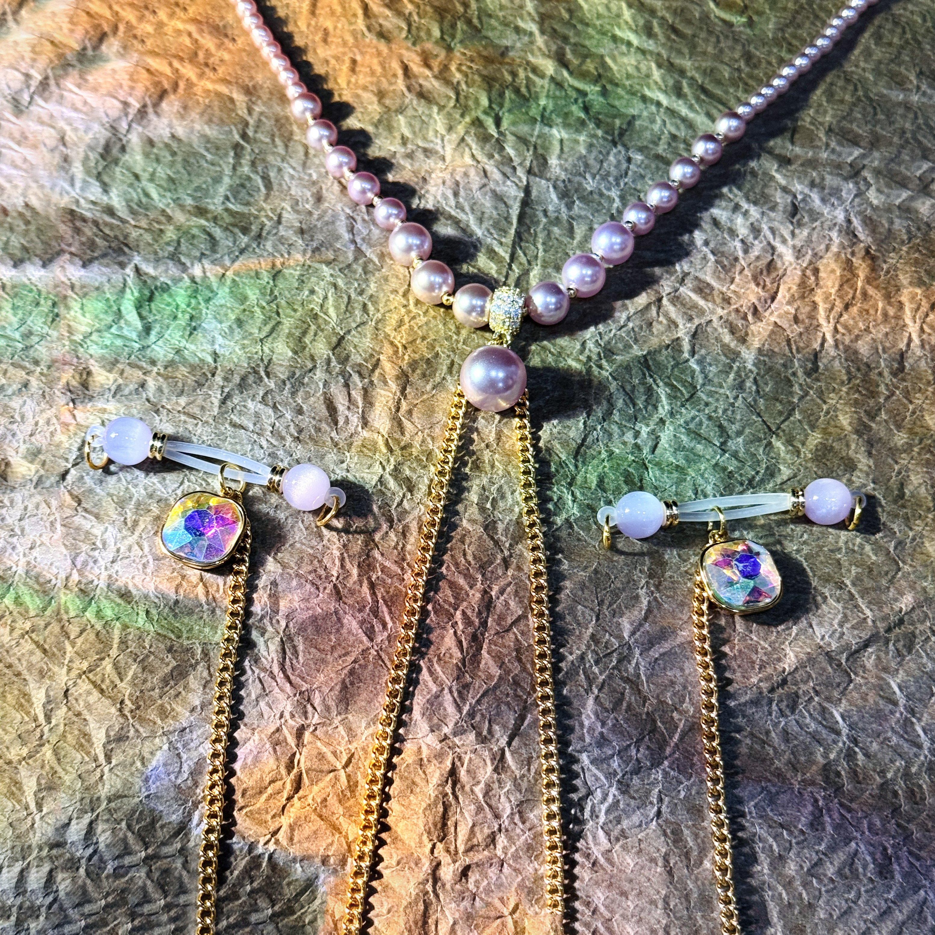 Rose Pearl Body Chain Set