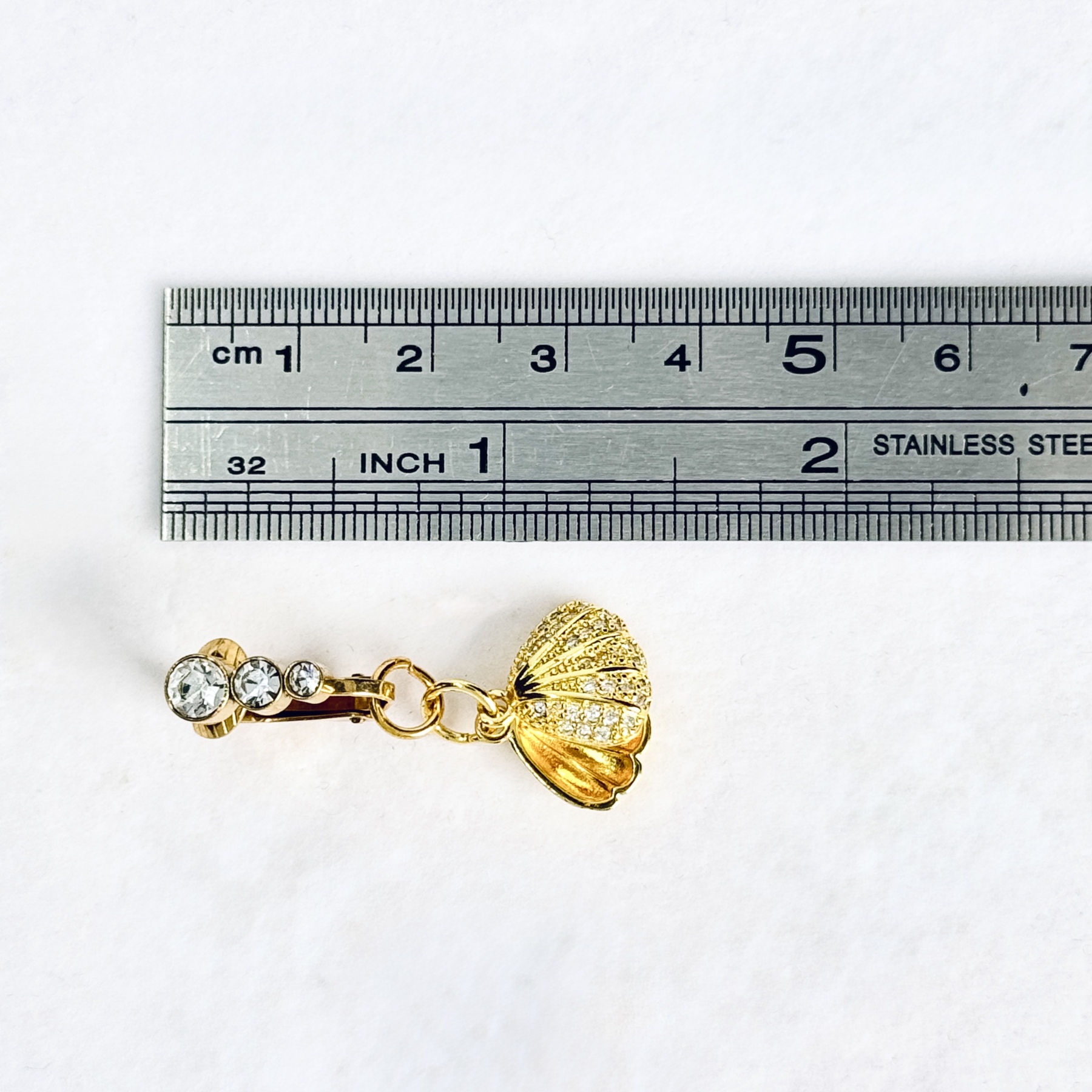 Golden Seashell Faux Belly Button Ring