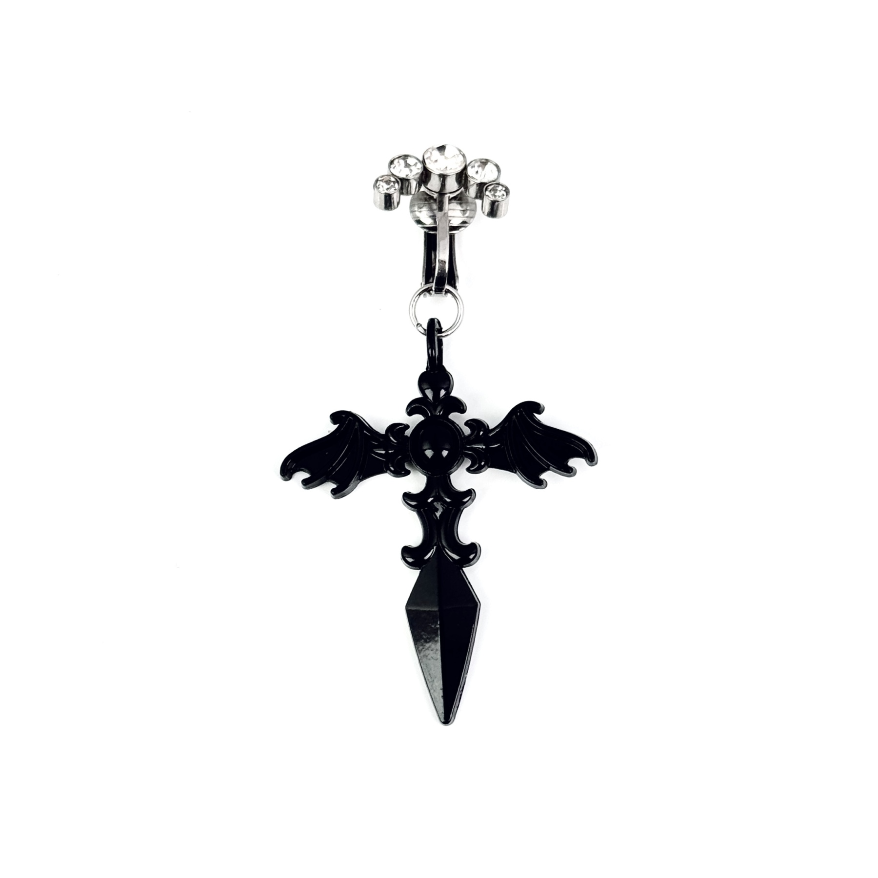 Black Bat Wing Faux Navel Ring