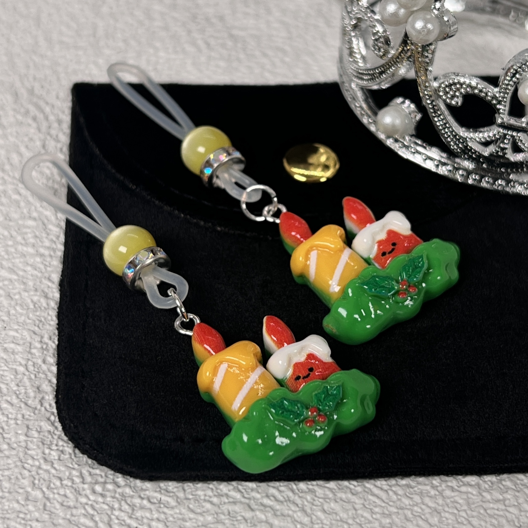 Christmas Candle Resin Nipple Clips