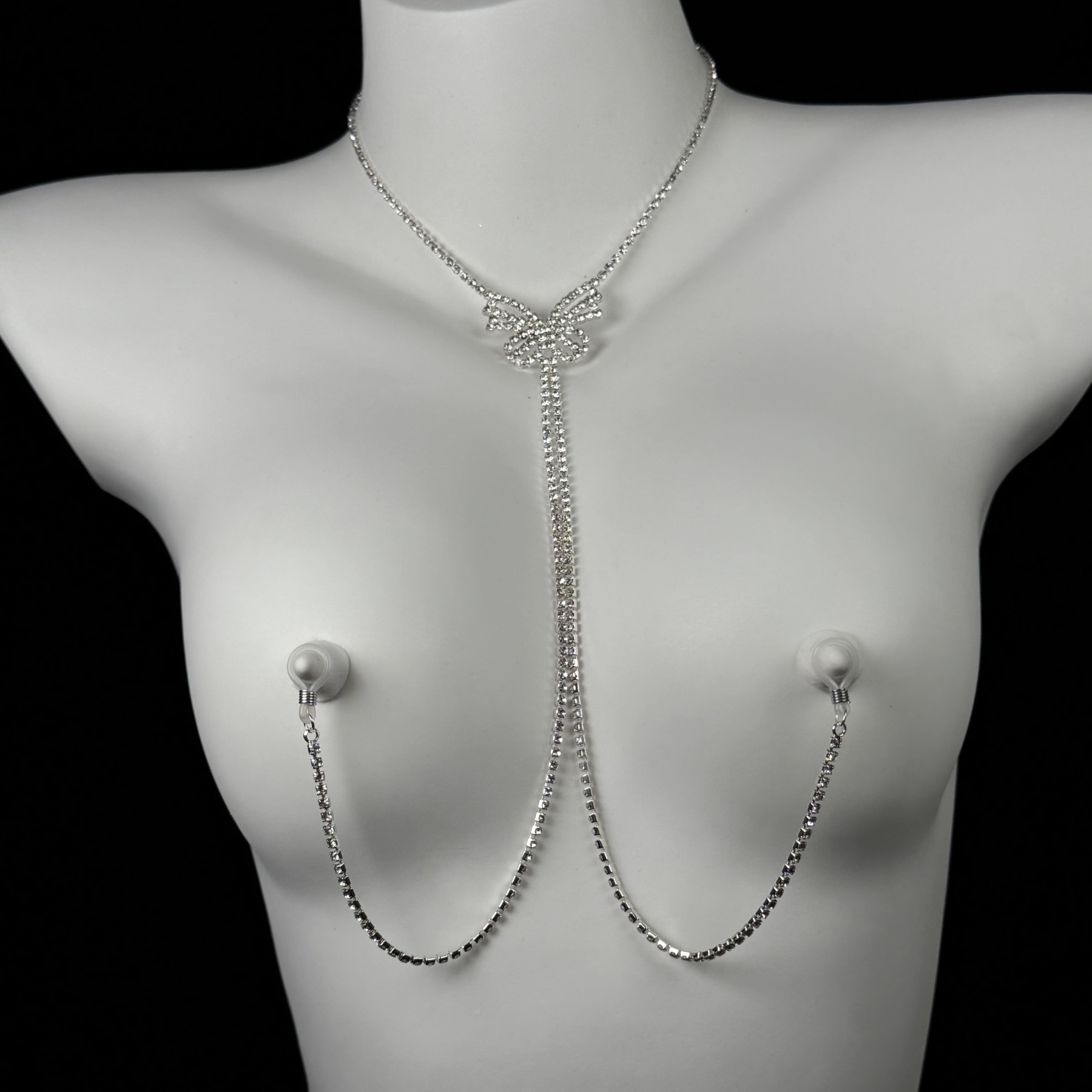 Crystal butterfly nipple chain