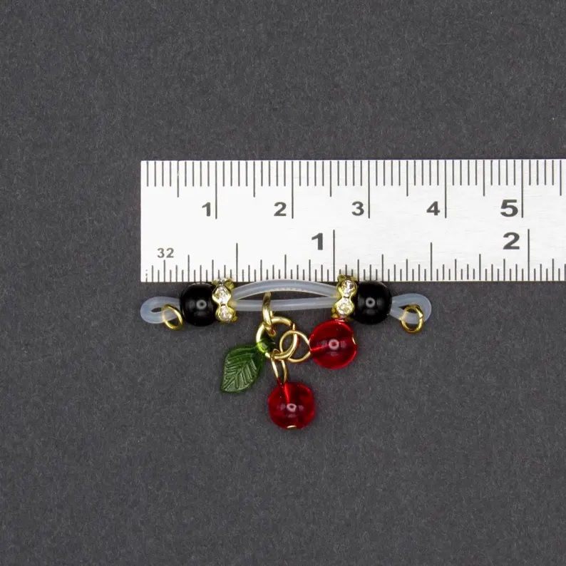 Fake Nipple Rings with Cherry Charms