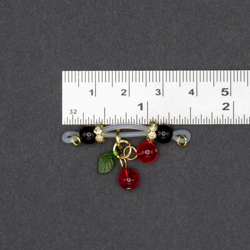 Fake Nipple Rings with Cherry Charms