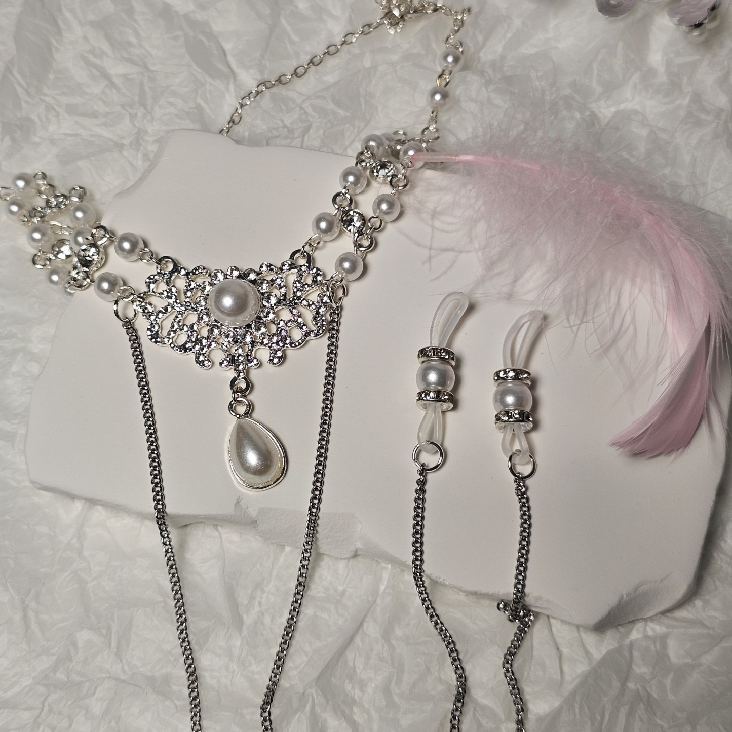 Pearl Nipple Clamp Necklace