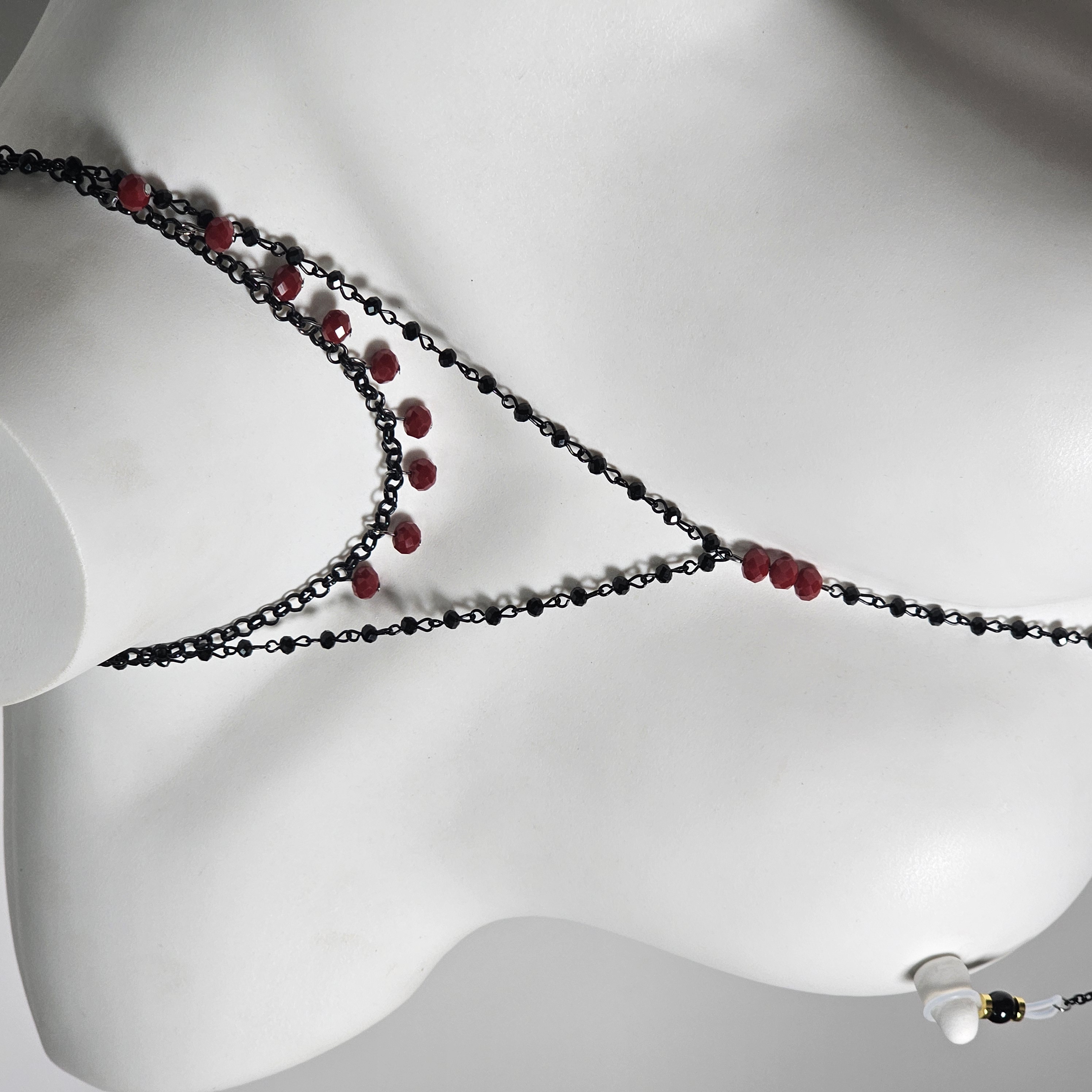 Black Chain Ruby Charm